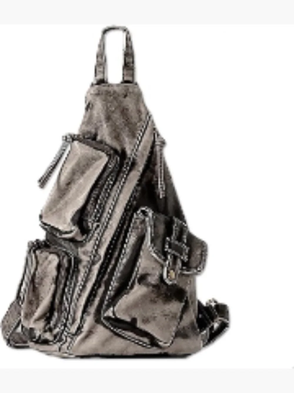 Vintage Crossbody Sling Backpack, Faux Leather, Anti-Theft RFID Blocking,